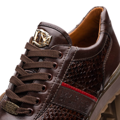 Marco Di Milano Brescia Brown Python & Calfskin Sneakers 4 BRESCIA_PYTHON_BROWN_8  - from alligatorwarehouse.com