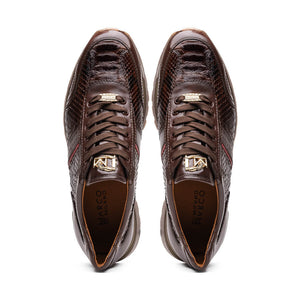 Marco Di Milano Brescia Python & Calfskin Sneakers Brown