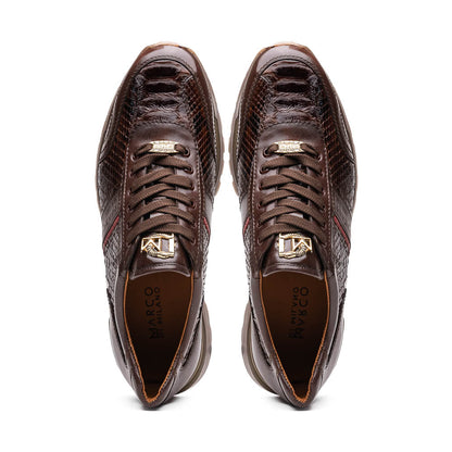 Marco Di Milano Brescia Python & Calfskin Sneakers Brown