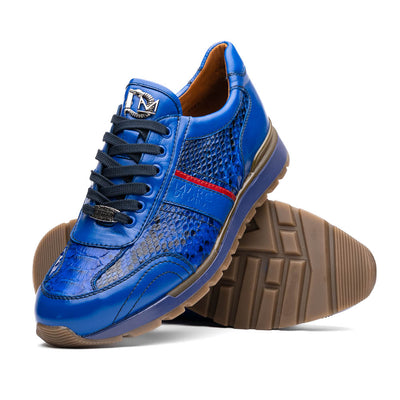 Marco Di Milano Brescia Electric Blue Python & Calfskin Sneakers 2 BRESCIA_PYTHON_ELECTRIC BLUE_10  - from alligatorwarehouse.com