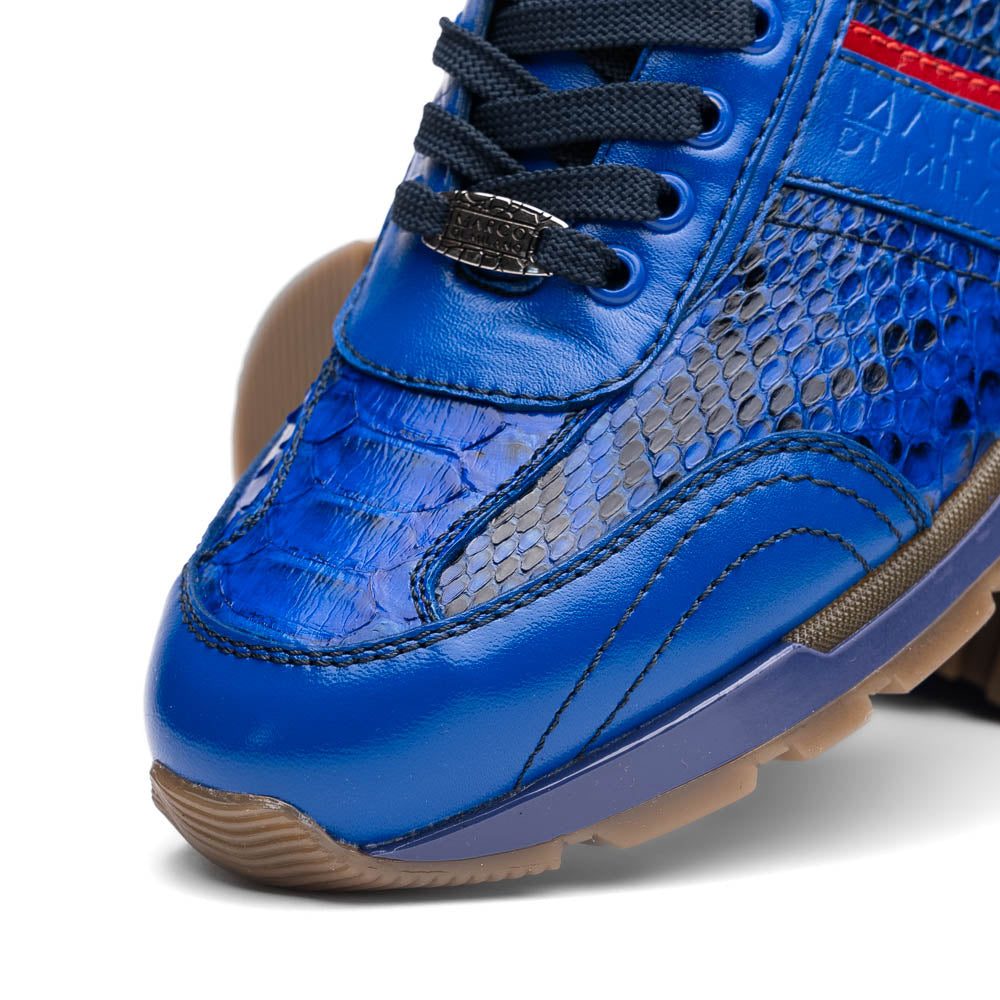 Marco Di Milano Brescia Python & Calfskin Sneakers Blue
