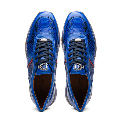 Marco Di Milano Brescia Electric Blue Python & Calfskin Sneakers 5 BRESCIA_PYTHON_ELECTRIC BLUE_10  - from alligatorwarehouse.com