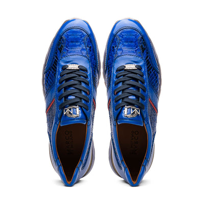 Marco Di Milano Brescia Python & Calfskin Sneakers Blue