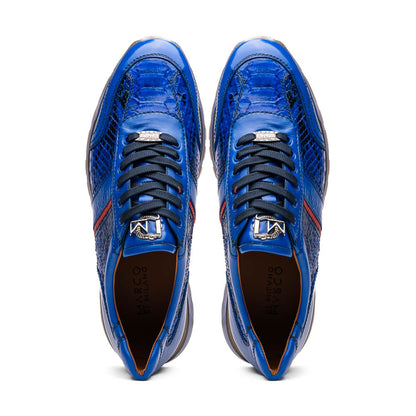 Marco Di Milano Brescia Python & Calfskin Sneakers Blue