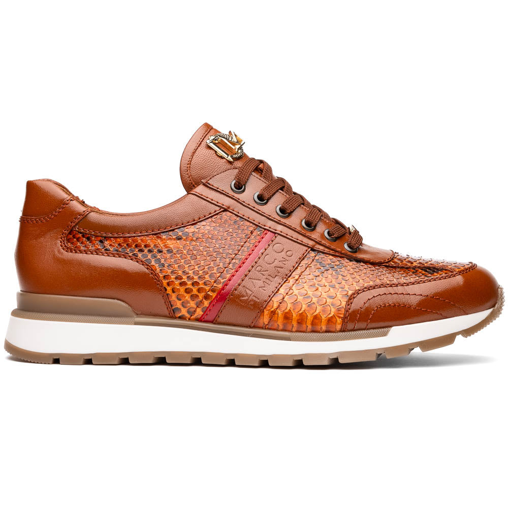 Marco Di Milano Brescia Python & Calfskin Sneakers Honey