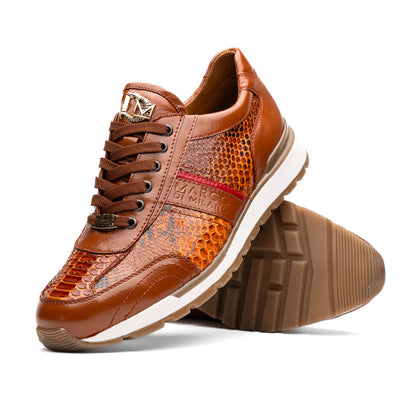 Marco Di Milano Brescia Honey Python & Calfskin Sneakers 2 BRESCIA_PYTHON_HONEY_8  - from alligatorwarehouse.com