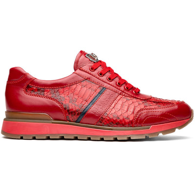 Marco Di Milano Brescia Red Python & Calfskin Sneakers 1 BRESCIA_PYTHON_RED_8  - from alligatorwarehouse.com