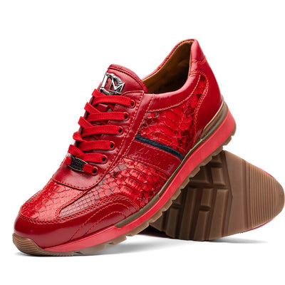 Marco Di Milano Brescia Red Python & Calfskin Sneakers 2 BRESCIA_PYTHON_RED_8  - from alligatorwarehouse.com