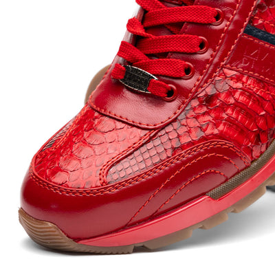Marco Di Milano Brescia Red Python & Calfskin Sneakers 4 BRESCIA_PYTHON_RED_8  - from alligatorwarehouse.com