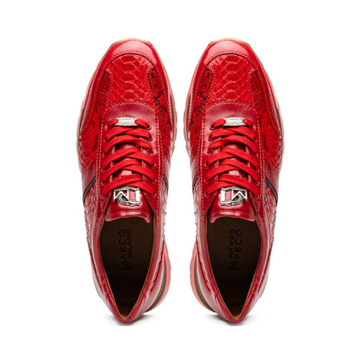 Marco Di Milano Brescia Red Python & Calfskin Sneakers 5 BRESCIA_PYTHON_RED_8  - from alligatorwarehouse.com