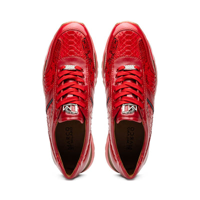 Marco Di Milano Brescia Python & Calfskin Sneakers Red