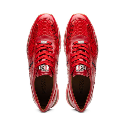 Marco Di Milano Brescia Python & Calfskin Sneakers Red