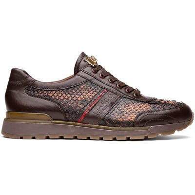Marco Di Milano Brescia Wash Cognac Python & Calfskin Sneakers 1 BRESCIA_PYTHON_WASH COGNAC_8  - from alligatorwarehouse.com