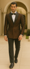 Bronze Double Breasted Rough Streak Pattern Satin Peak Lapel Stacy Adams Men's Jacket 4   - from alligatorwarehouse.com
