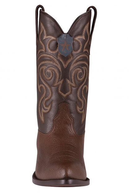 Brown Sharkskin Cowboy Boots J-Toe