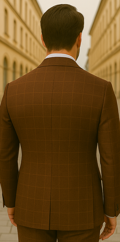 Wool Suit - Italian Made Business Suit by Statement Men's 3 Piece 100% Wool Modern Fit Suit - V-Neck Double Breasted Vest