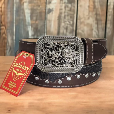 Cowgirl Belt With Buckle Brown 1   - from alligatorwarehouse.com