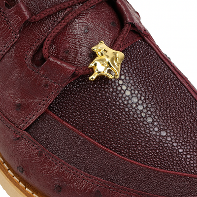 Los Altos Casual Burgundy Genuine Stingray / Ostrich Shoes 8   - from alligatorwarehouse.com