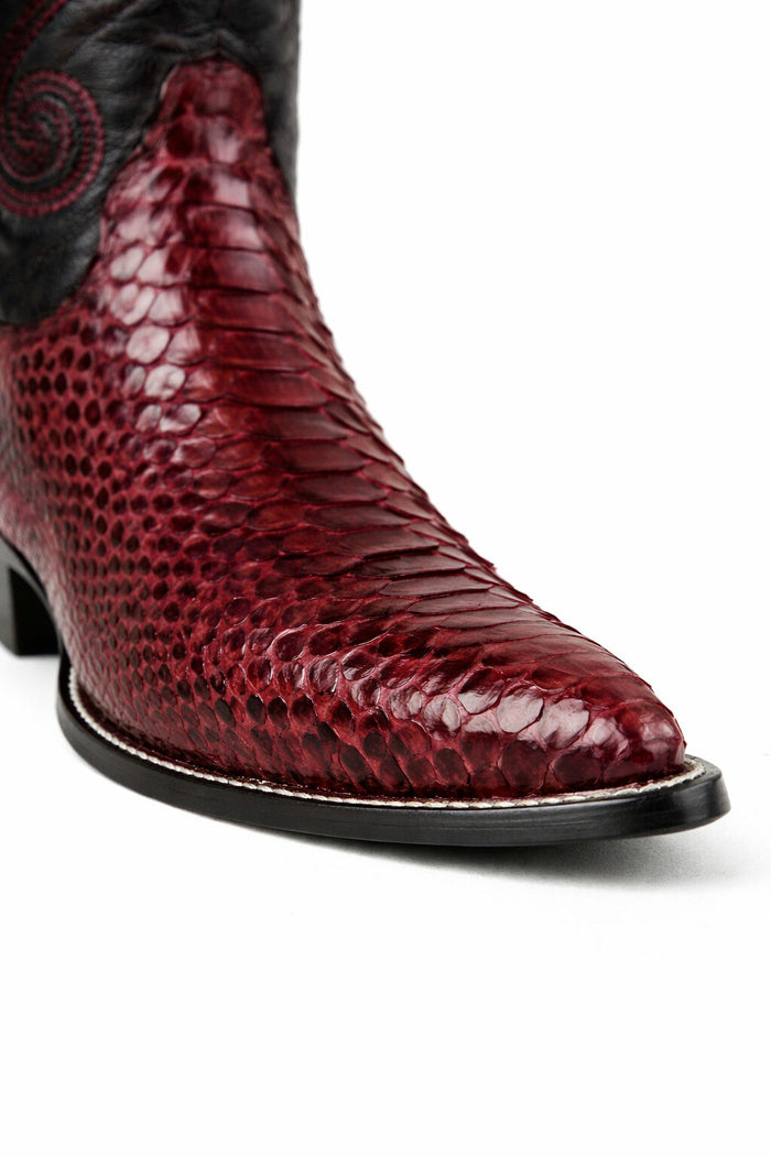 Men's Wild West Python Skin Yellow Gold J Toe Boots 29957