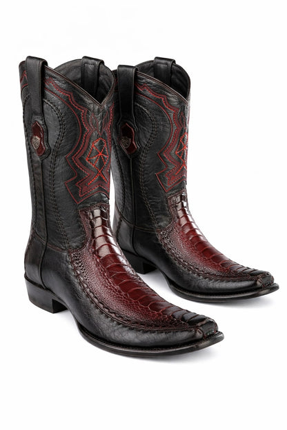 Men's Wild West Ostrich Leg with Deer Dubai Toe Boots 279F05