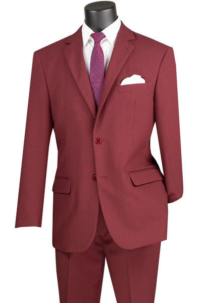 Burgundy Regular Fit 2 Piece Suit 1 SO12PP_BURGUNDY_38S  - from alligatorwarehouse.com