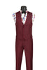 Burgundy Trimmed Lapel Slim Fit 3 Piece Suit 2 SO1SV2T-8_BURGUNDY_36S  - from alligatorwarehouse.com