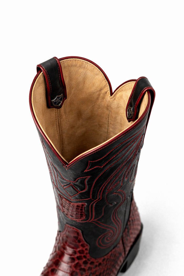 Men's Wild West Python Skin Yellow Gold J Toe Boots 29957