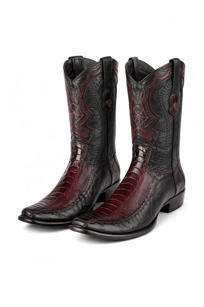 Men's Wild West Ostrich Leg with Deer Dubai Toe Boots 279F05