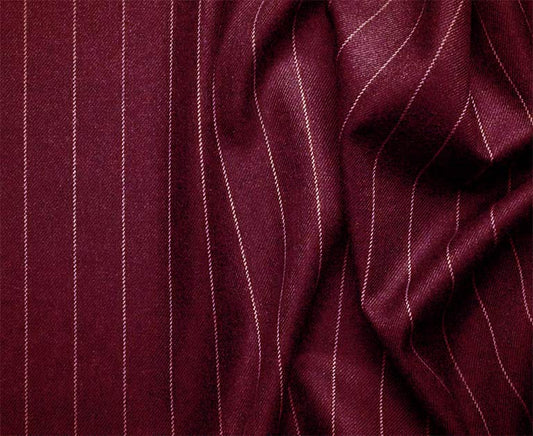 Odyssey Collection - Burgundy Regular Fit 3 Piece Suit 2 Button Gangster Stripe