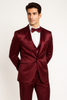 Elite Burgundy Satin Suit – Wedding - Prom 9 M390SK-10-34s  - from alligatorwarehouse.com