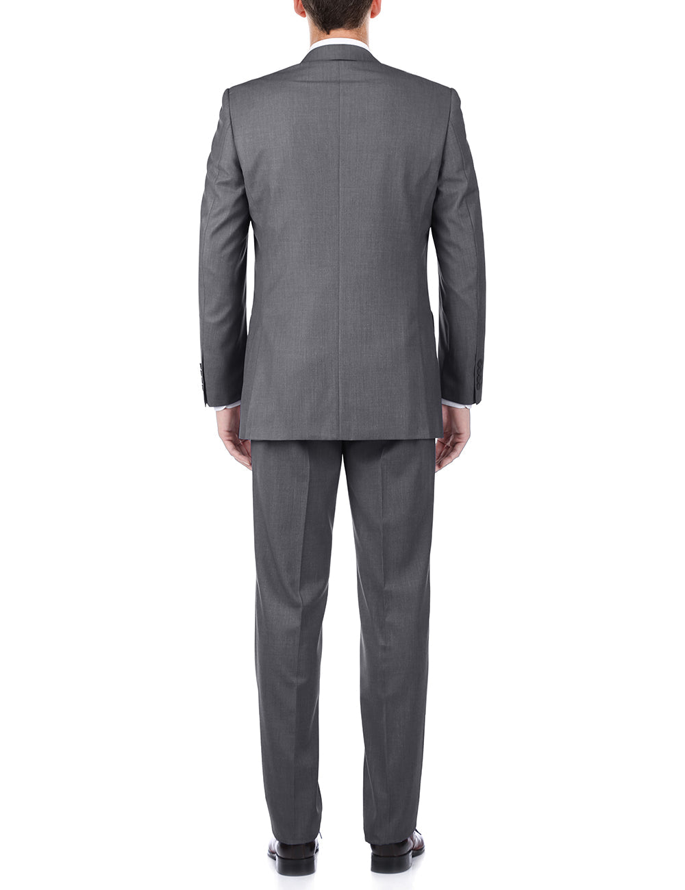 Bevagna Collection - Gray 100% Virgin Wool Regular Fit Pick Stitched 2 Piece Suit