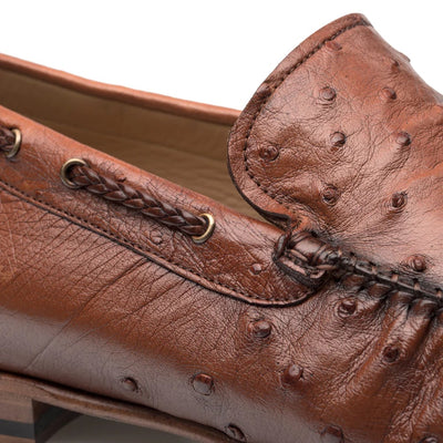 Mens Mezlan Rollini Ostrich Quill Dress Shoe Loafer in Black 9   - from alligatorwarehouse.com