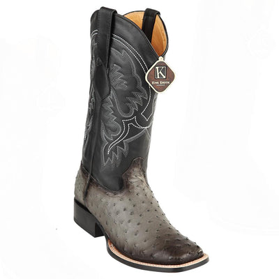 King Exotic Men's Ostrich Square Toe Boots 1 -01  - from alligatorwarehouse.com