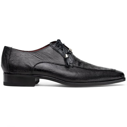 Marco Di Milano Merida Black Genuine Caiman and Lizard Derby Shoes - view 2