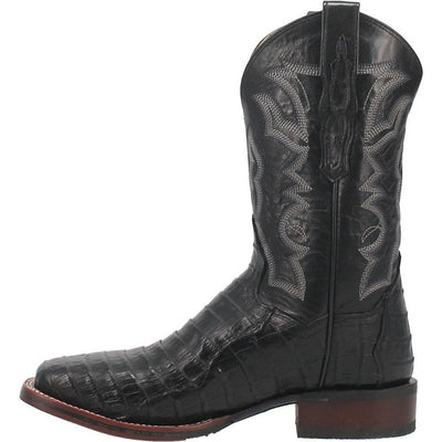 Dan Post Cowboy Certified Kingsly Caiman Square Toe Black Boot 4 DP4805_8_D  - from alligatorwarehouse.com