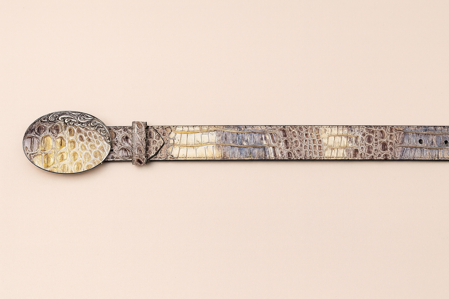 Men's Wild West Caiman Belly Skin Cowboy Belt 2C118249
