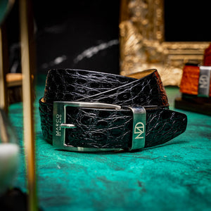 Marco Di Milano Massimo Belt Black Leather Loafer