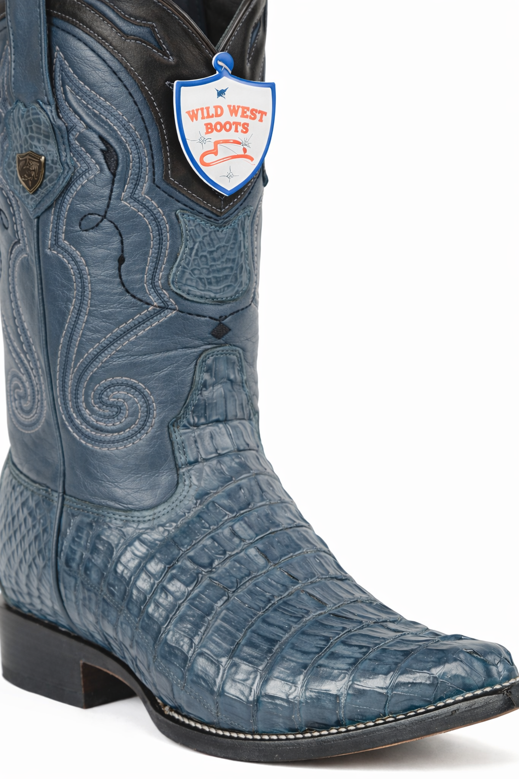 Caiman Tail Mexican Cowboy Boots Blue Jean
