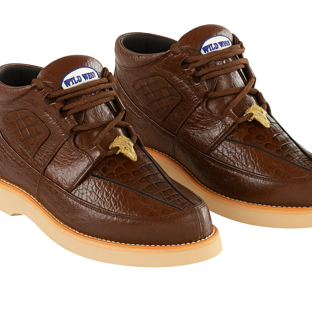 Men's Wild West Boots Caiman and Smooth Ostrich Skin Shoe 2ZA052807