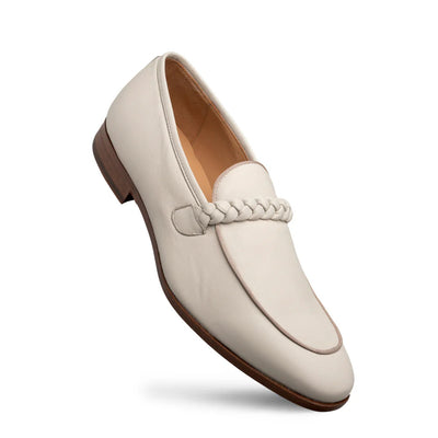 Parole Penny Loafer Calfskin Bone By Mezlan Made In Spain Brand 1   - from alligatorwarehouse.com