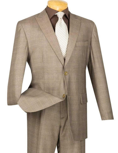 Cambridge Collection-Tan Men's Glen Plaid Suit 1 SO12RW-1_Tan_36S  - from alligatorwarehouse.com