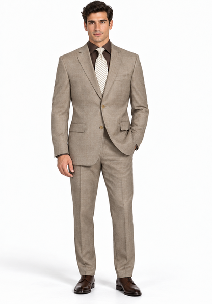 Cambridge Collection-Tan Men's Glen Plaid Suit