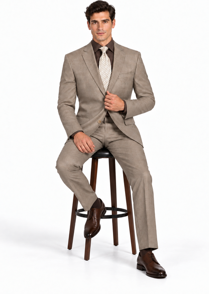 Cambridge Collection-Tan Men's Glen Plaid Suit