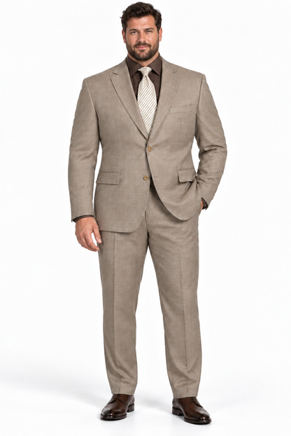 Cambridge Collection-Tan Men's Glen Plaid Suit
