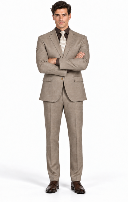 Cambridge Collection-Tan Men's Glen Plaid Suit