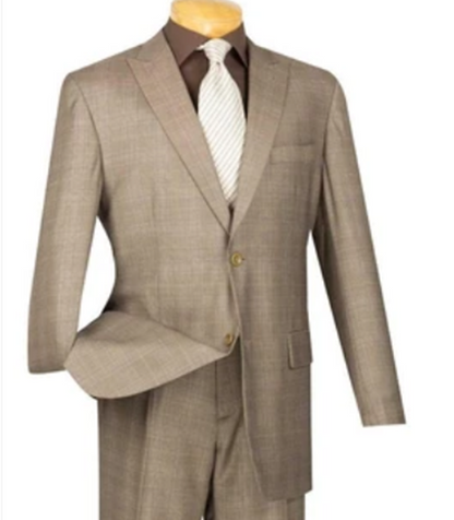 Cambridge Collection-Tan Men's Glen Plaid Suit