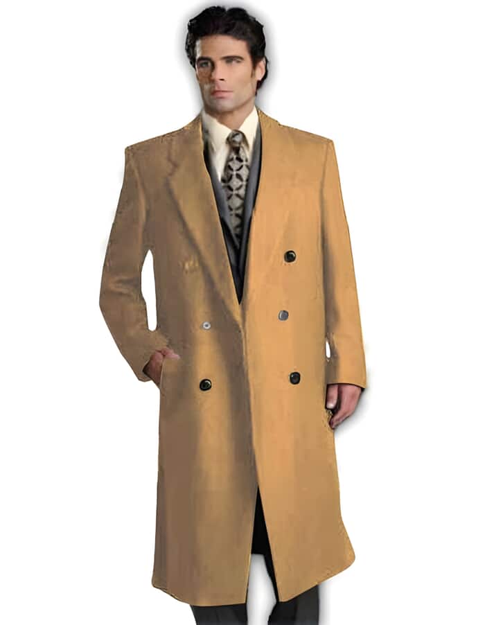 Double Breasted Overcoat - Mens Long Overcoat - Wool Topcoat