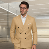 Wool Suit - Italian Made Business Suit by Statement Men's 100% Wool 2 Piece Double Breasted Suit - Subtle Windowpane 11 SD-104_Black_38R  - from alligatorwarehouse.com