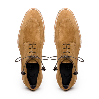 Zelli Campo Suede Goatskin Blucher Lace-up Shoes in Tobacco
