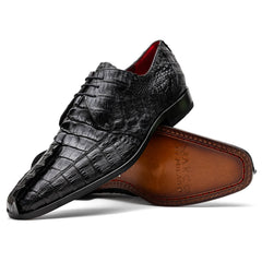 Marco Di Milano Cancun Black Caiman Crocodile Derby